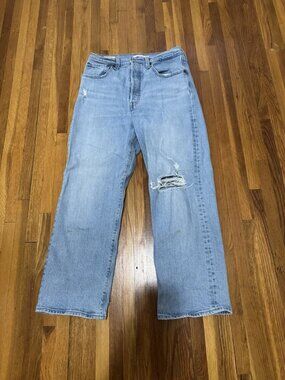 Levi's Ribcage Straight Women's Jeans Size 30 Blue Denim High Rise Button Fly